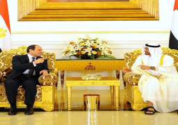 الرئيس يعقد جلسة مباحثات مع ولى عهد أبو ظبى