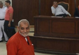 تأجيل محاكمة بديع وقيادات الإخوان في قضية الاعتصام المسلح برابعة إلى 13 يونيو