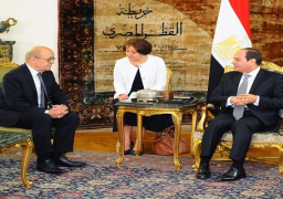 الرئيس يستقبل وزير خارجية فرنسا ويؤكد أهمية التنسيق بين القاهرة وباريس