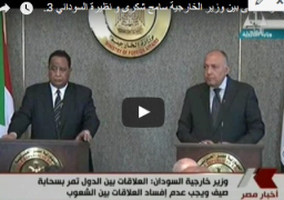 فيديو : مؤتمر صحفى بين وزير الخارجية سامح شكرى و نظيرة السوداني