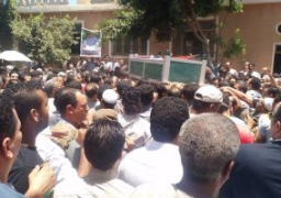 تشييع جثمان الشهيد أحمد أبو طالب بمسقط رأسه فى مدينة الفشن عقب صلاة الظهر
