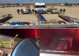 بالصور..إحباط تهريب معدات تصنيع العبوات الناسفة إلي شمال سيناء