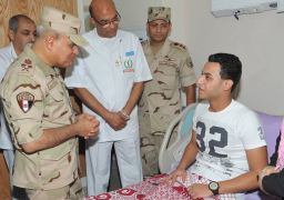 الفريق صبحى يزور أبطال القوات المسلحة المصابين بالمستشفيات العسكرية