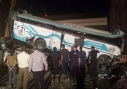 الصحة : وفاة 14 مواطن واصابة 42 أخرين بحادث انقلاب اتوبيس وسيارة ببنى سويف
