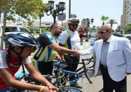 محافظ الإسماعيلية يستقبل ماراثون سباق الدراجات الهوائية