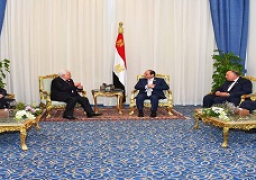 استقبل السيد الرئيس/ عبد الفتاح السيسي اليوم بشرم الشيخ الرئيس الفلسطيني/ محمود عباس