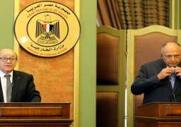 وزير الخارجية ونظيره الفرنسي يبحثان تعزيز العلاقات الثنائية