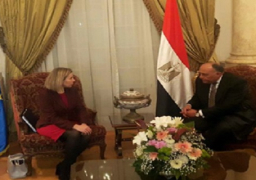 شكرى يبحث مع موجريني العلاقات المصرية الأوروبية