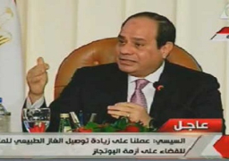 السيسي: قريبًا جدًا سنعلن اكتفائنا الذاتى من الغاز الطبيعى