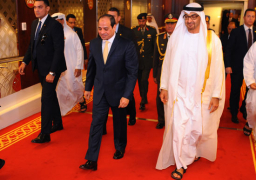 الرئيس السيسى يصل الإمارات فى إطار جولته الخليجية