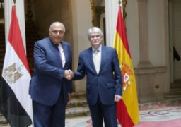 شكرى يعقد جلسة مشاورات مع نظيره الأسباني