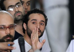 تأجيل إعادة محاكمة أحمد دومة بقضية “أحداث مجلس الوزراء” لجلسة الغد