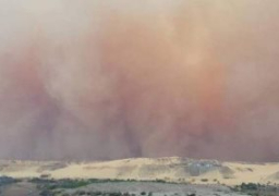 اغلاق طريق الزعفرانة راس غارب بسبب العاصفة الترابية