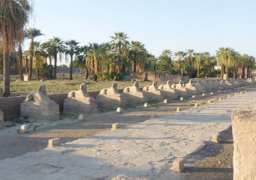 كشف أثري جديد.. اكتشاف تمثال لأبي الهول في طريق الكباش بالأقصر