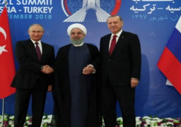 خلال قمة طهران.. إردوغان يدعو الرئيسين الإيراني والروسي لدعم وقف إطلاق نار في إدلب السورية