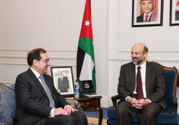 رئيس الوزراء الاردنى يستقبل المهندس طارق الملا عقب توقيع مذكرة تفاهم لتعزيز التعاون البترولى المشترك .