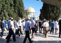 مستوطنون يقتحمون المسجد الأقصى بحراسة من جنود الاحتلال الإسرائيلى