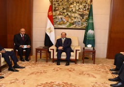 التقى السيد الرئيس عبد الفتاح السيسي صباح اليوم بمقر الاتحاد الأفريقي بأديس أبابا مع السيد بينديكت أوراماه، رئيس البنك الأفريقي للتصدير والاستيراد.