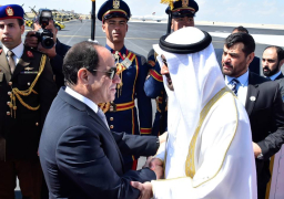 ولي عهد أبو ظبى يصل مطار برج العرب للقاء الرئيس السيسى