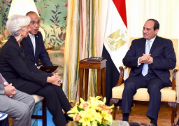الرئيس السيسى يستعرض مع كريستين لاجارد أوجه التعاون مع صندوق النقد الدولى