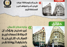 الحكومة: لا صحة لطرح 150 مبنى تاريخيا من أصولها غير المستغلة للبيع