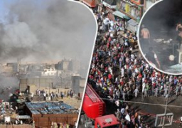 الحماية المدنية تسيطر على حريق محلات بالموسكى بعد تجدد اشتعال النيران