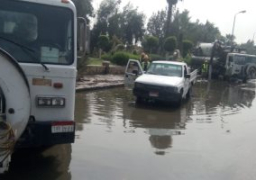 كثافات مرورية بمدينة السلام لكسر ماسورة مياه