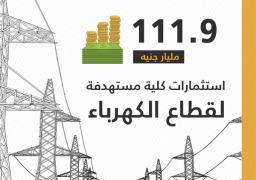 التخطيط”: 111.9 مليار جنيه استثمارات” مستهدفة لقطاع الكهرباء