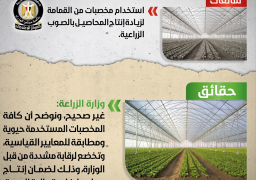 الحكومة تنفي استخدام مخصبات من القمامة لزيادة إنتاج المحاصيل بالصوب