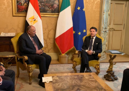 شكري يبحث مع رئيس وزراء إيطاليا سبل تطوير العلاقات