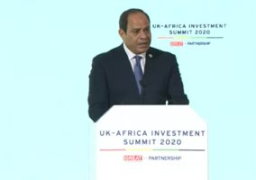 الرئيس السيسى خلال كلمته فى الجلسة الافتتاحية للقمة البريطانية الأفريقية .. أفريقيا تمتلك فرصا واعدة لمؤسسات الاستثمار الدولية