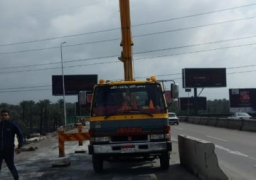 الإدارة العامة للمرور تقوم بأعمال ترميم ورفع كفاءة الطرق المتضرره من سوء الاحوال الجوية علي مدار الايام الماضية