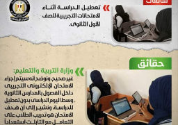 الحكومة تنفى تعطيل الدراسة أثناء الامتحانات التجريبية للأول الثانوي