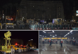 القوات المسلحة تقوم باعمال تطهير وتعقيم مجمع التحرير وبعض الميادين