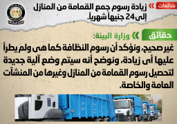 الحكومة :لا صحة لزيادة رسوم جمع القمامة من المنازل