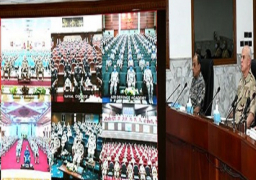 وزير الدفاع يلتقي طلبة الكليات والمعاهد العسكرية والمعهد الفنى للقوات المسلحة عبر الفيديوكونفرانس