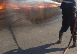 البترول:السيطرة على حريق خط البترول بأول طريق “القاهرة – الإسماعيلية”