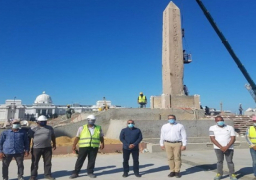 بالصور.. وزير السياحة والآثار يتفقد مسلة الملك رمسيس الثاني التى تم نقلها إلى مدينة العلمين الجديدة