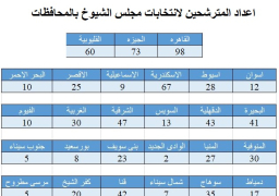 الهيئة الوطنية للانتخابات تعلن إجمالي أعداد المترشحين لمجلس الشيوخ