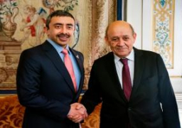 وزيرا خارجية الامارات وفرنسا يؤكدان دعمهما للمبادرة المصرية فى ليبيا