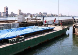 ارتفاع معدلات شحن القمح من ميناء دمياط لصوامع إمبابة إلى 48 وحدة نهرية