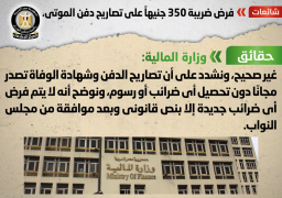 الحكومة تنفي فرض ضريبة 350 جنيهاً على تصاريح دفن الموتى