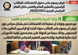 الحكومة تنفي فرض رسوم على الطلاب الراسبين بالتعليم العام والفني