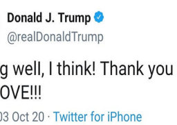 ترامب يكتب مغرداً من داخل مستشفى “والتر ريد” العسكري أنه في حالة جيدة