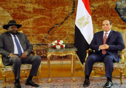 مباحثات ثنائية فى القصر الجمهورى بجنوب السودان بين الرئيس السيسى وسلفاكير