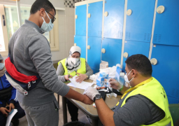 إجراء الكشف الطبي على المشاركين في نهائيات الاولمبياد الرياضي الثاني للمحافظات الحدودية بشرم الشيخ