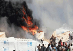 إصابات في حريق بمخيم للاجئين السوريين شمال لبنان