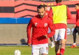 انتظام افشة وحسين الشحات في مران الأهلي استعدادا لمواجهة فيتا كلوب