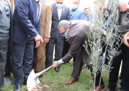 سعفان ومحافظ الشرقية ورئيس جامعة الزقازيق يزرعون أشجار الزيتون