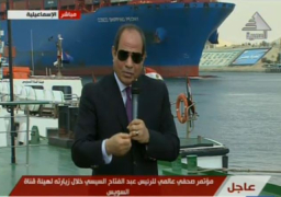 السيسي: الملاحة بقناة السويس تعمل حاليا بنفس كفائتها قبل الأزمة